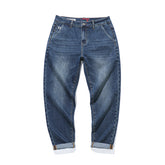 Jean droit ample élastique grande taille pour homme, jean ample extensible